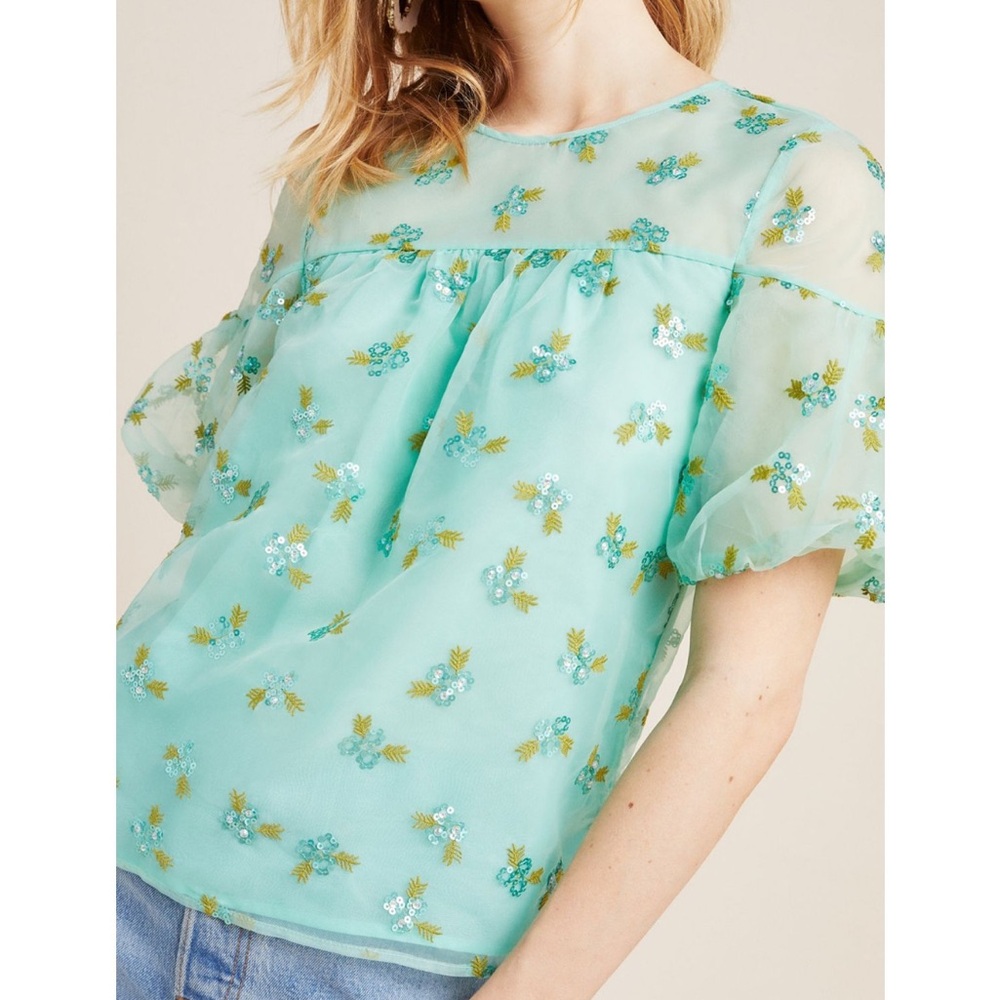 Anthropologie Aqua Sabine beaded sequin Blouse